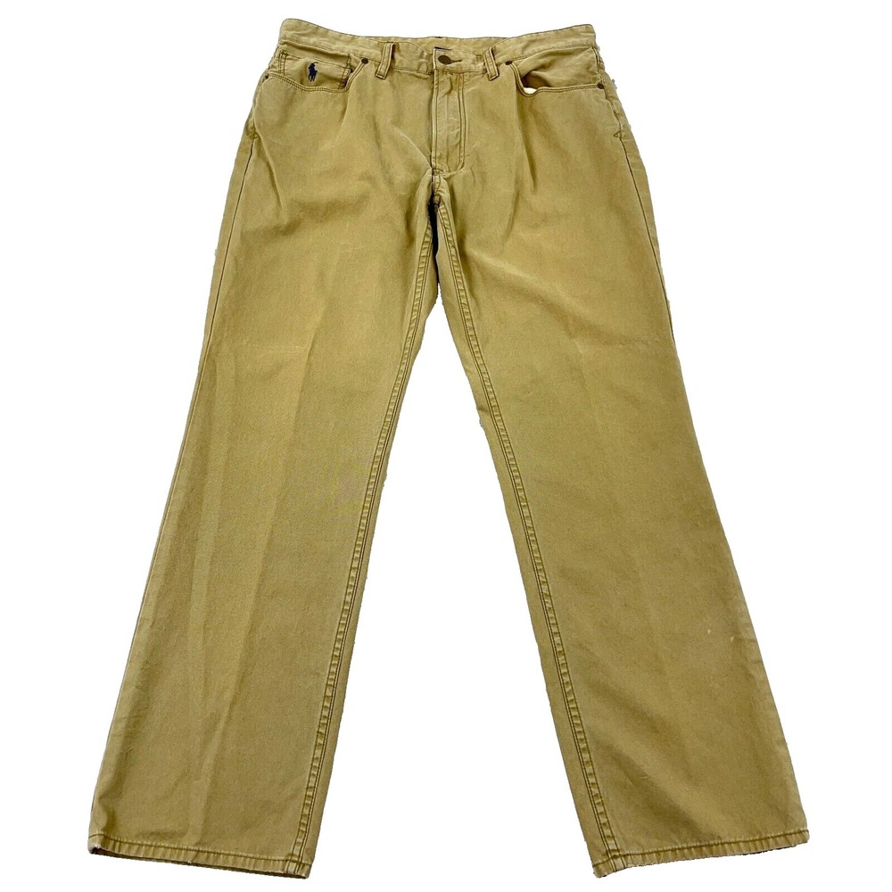 Polo Ralph Lauren Pants Men 36x32 Tan Chinos Straight Leg Khaki Slacks Trousers
